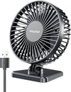 gaiatop USB Desk Fan, Small But Powerful, Portable Quiet 3 Speeds Wind Desktop Personal Fan, Adjustment Mini Fan Table Fan for Better Cooling, Home Office Car Indoor Outdoor Black