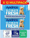 Andrex Ultimate Fresh Washlets, 12 Packs - Gentle, Biodegradable, Flushable Toilet Wipes for Everyday Hygiene, Use with Regular Toilet Roll for a Shower Fresh Clean