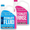 Pro-Kleen Caravan Toilet Chemical Blue 2L and Pink 2L Rinse Fluid Solution Cleaner for Caravan and Motorhomes - Eco-Friendly, Formaldehyde Free - Upto 20 Treatments Each