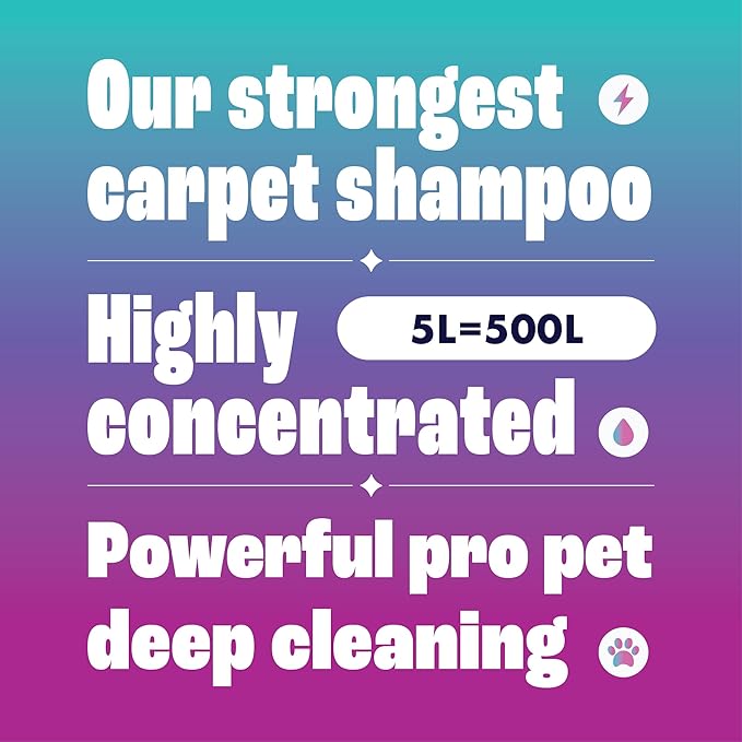 Dirtbusters Pet Pro Carpet Cleaner Shampoo Solution (5L) Deep Cleaning Stain Remover With Odour Neutraliser To Remove Dog & Cat Urine, Makes 500L Of Carpet Cleaner Solution