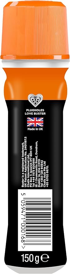 Buster Kitchen Plughole Unblocker (Pack of 3 x 150g) Fast-Acting Sink Unblocker Dissolves Fat, Food & Debris, Drain Cleaner Clears Blockages in Kitchen Sink Pipes