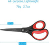 LIVINGO 2 Pack 8" Titanium Non-Stick Scissors, Professional Stainless Steel Comfort Grip, All-Purpose, Straight Office Stationery Craft Paper Fabric Household Sharp Shears Set for DIY(Red/Black)