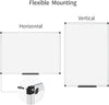 VIZ-PRO Magnetic Whiteboard 60 x 45 cm, Dry Erase White Board with Pen Tray, Silver Aluminium Frame, Dry Wipe Writing Board for Office, Home & School