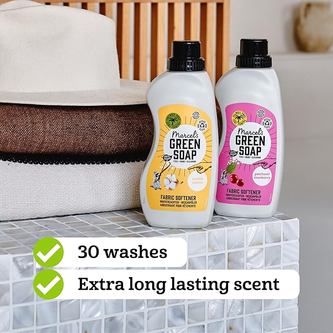 Marcel's Green Soap - Fabric Conditioner Patchouli & Cranberry - Fabric Softener - 100% Vegan - Refillable - Laundry - 750ml