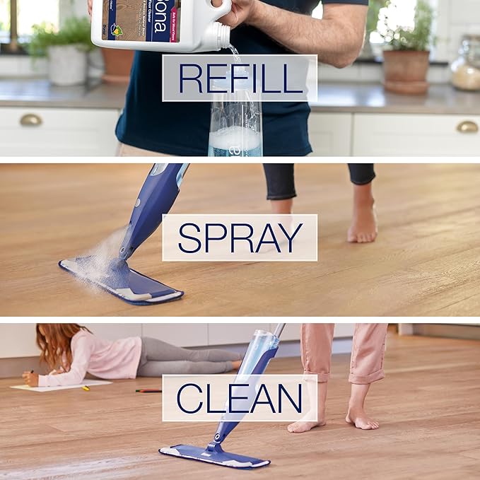 Bona Wood Floor Cleaner Liquid, Residue Free, Streak Free, Suitable for Hardwood, Solid Wood, and Engineered Wood Floors, 4 Litre