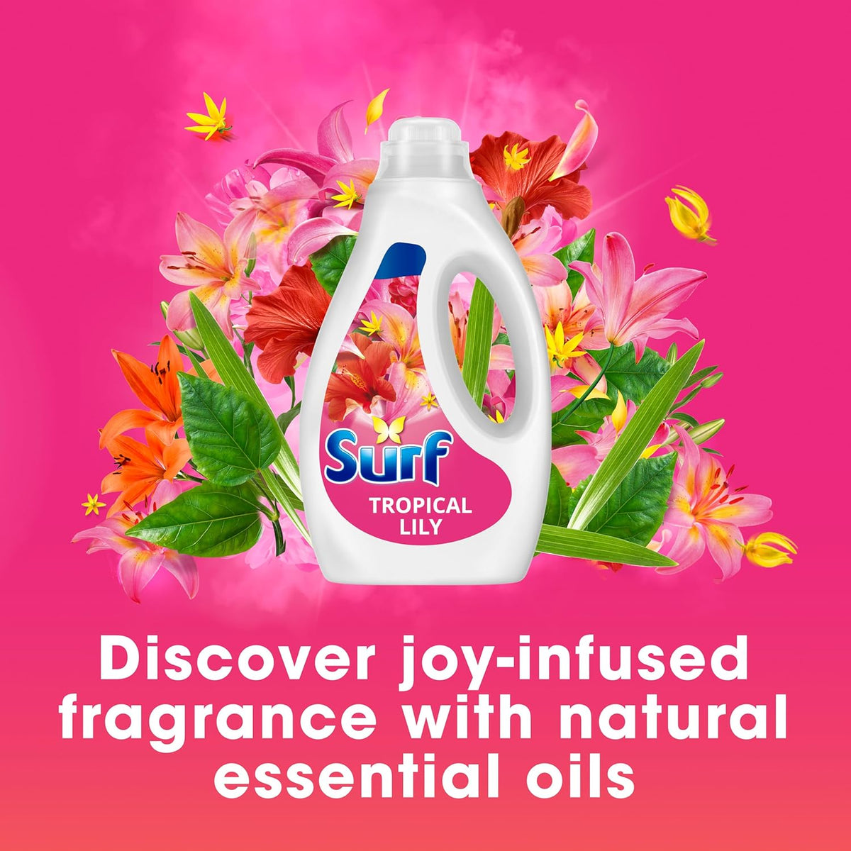 Surf Tropical Lily Laundry Washing with a joy-infused fragrance & natural essential oils lasting up to 12 hours in wear Liquid Detergent for brilliantly clean results 35 washes