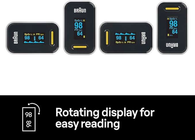 Braun Pulse Oximeter 1 - Accurate Blood Oxygen Finger Monitor - Easy-to-use at Home - For COPD, Pneumonia, Sleep Apnea Sufferers - Great for Athletes- YK-81CEU