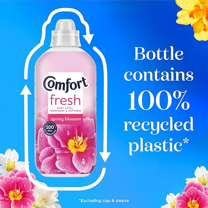 Comfort Fresh Spring Blossom Fabric Conditioner Softener with Motion-Activated Fragrance Technology 100 Days of Freshness 31 washes (930 ml)