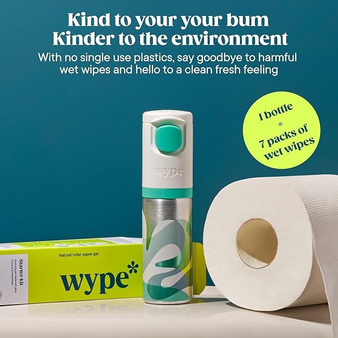 Wype | Refill | Toilet Roll Gel | Flushable Wet Wipe Alternative | Holiday Essentials | 2 x 100ml | 2 Pack