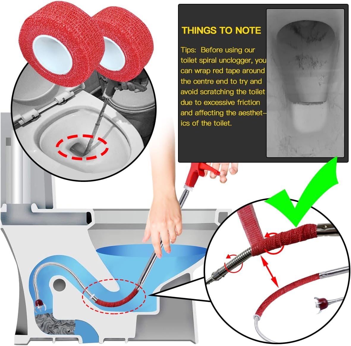 Aozzy Toilet Auger Clog Remover Tool, Stainless Steel Telescoping Toilet Auger Grabber Tool, Use to Grab and Clear Blocking in Various Pipelines, for Unclog Drains, Siphon Toilet, Sink.
