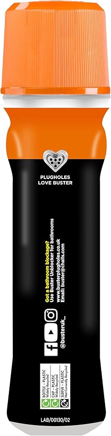 Buster Kitchen Plughole Unblocker (Pack of 3 x 150g) Fast-Acting Sink Unblocker Dissolves Fat, Food & Debris, Drain Cleaner Clears Blockages in Kitchen Sink Pipes