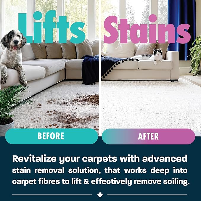 Dirtbusters Pet Pro Carpet Cleaner Shampoo Solution (5L) Deep Cleaning Stain Remover With Odour Neutraliser To Remove Dog & Cat Urine, Makes 500L Of Carpet Cleaner Solution