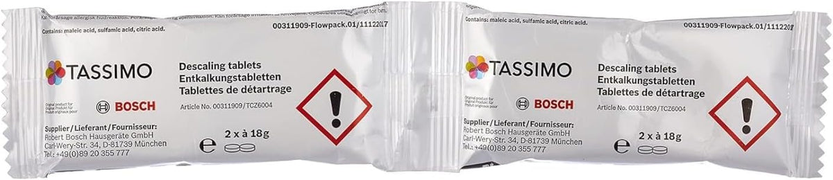 Tassimo Descaling Tablets with 4 Tablets for 2 Descaling Processes
