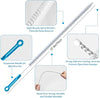 Drain Snake Toilet Unblocker Tool - 3M Sink Drain Plumbing Unblocker Wire, 50CM Drain Snake, 60CM Toilet Auger Hair Clog Remover with Claw, 70CM Sink Cleaning Brush, 6PCS (Orange)