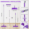 Microfibre Mops for Cleaning Floors - BPAWA Flat Floor Mop with 4 Washable Pads Reusable and Adjustable Handle, Dry Dust Mop for Hardwood Laminate Wooden Tile Vinyl Kitchen Bathroom Floors Walls