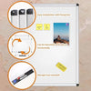 VIZ-PRO Magnetic Whiteboard 60 x 45 cm, Dry Erase White Board with Pen Tray, Silver Aluminium Frame, Dry Wipe Writing Board for Office, Home & School