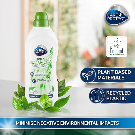 Care+Protect ECO+ Laundry Softener - Ideal For All Types Of Fabrics - Softens Fabrics And Facilitates Ironing 750 ml For Upto 30 Washes