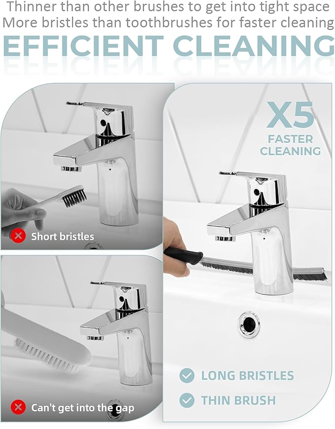 SXhyf Cleaning Brush - Hard Bristle Crevice Cleaning Brush, Multifunctional Gap Cleaning Scrub Brush, Cleaning Tools for Household Use, Home, Kitchen, Bathroom, Window, Vehicle (Mint Handles)