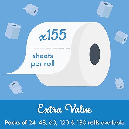 Cusheen by Splesh Toilet Roll Bulk Buy - Pack of 48 Rolls (2 x 24 packs) Quilted White 3 Ply Shea Butter Fragrance Toilet Rolls