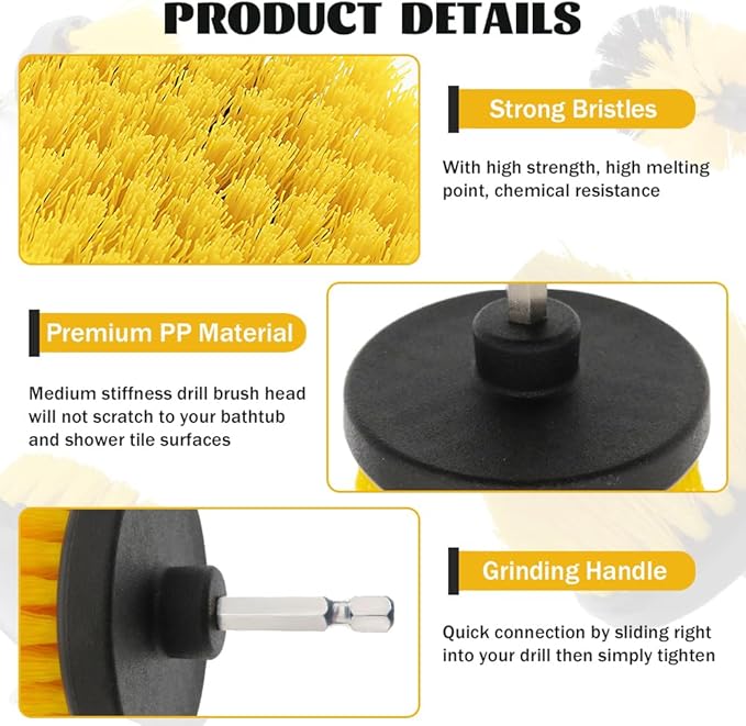 LyriFine Electric Cleaning Brush, Upgraded Full-Body IPX7 Waterproof Electric Spin Scrubber UK, 7 Heads, Long Handle & Dual Speed Electric Brush for Cleaning, Shower Cleaner for Bathroom Floor Tile