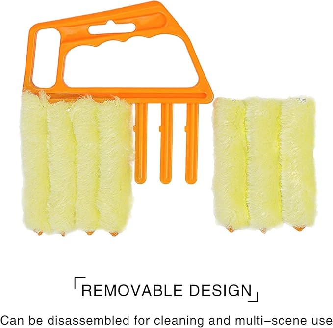 KOKSI Wet Dry Venetian Window Blind Cleaner Brush with Ergonomic Handle for Dust Cleaning Shades Dirty Blinds Home Care & Cleaning Tool Damp Duster Sponge