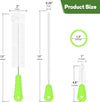 YUNGMAX Bottle Brush Cleaning Set, 3Pcs Long Handle Water Bottle & Straw Cleaner Brushes for Washing Baby Bottles, Drinks Mugs, Flasks, Cup Lids, Teapot Spouts