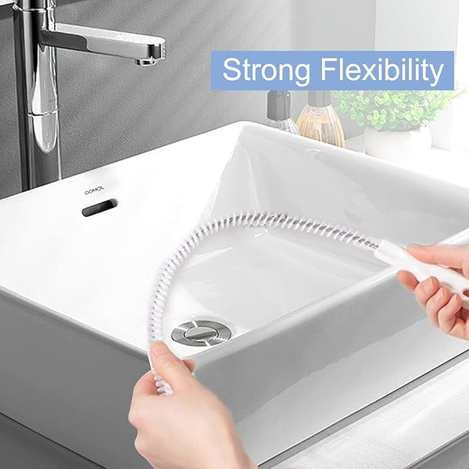 Ungfu Mall Sink Cleaning Brush and Refrigerator Scrub Brush Drain Snake Sink Unblocker Tool Sewer Cleaning Hook for Bath Plug, Fridge Cleaning and Unclogging Kit
