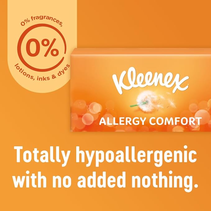 Kleenex Allergy Facial Tissues, Pack of 2 Boxes (112 Tissues)