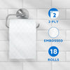 Toilet Roll, 2-Ply Embossed, Soft and Gentle, 18 Rolls (Pack of 1), 200 Sheets per Roll, FSC