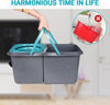 MASTERTOP Spin Mop and Bucket Set, Microfibre Mops with Wringer Bucket and Stainless Steel Handle, Foot Pedal Spin Mop for Cleaning Hardwood Tile Marble Laminate Floors, Send 6 Washable Pads