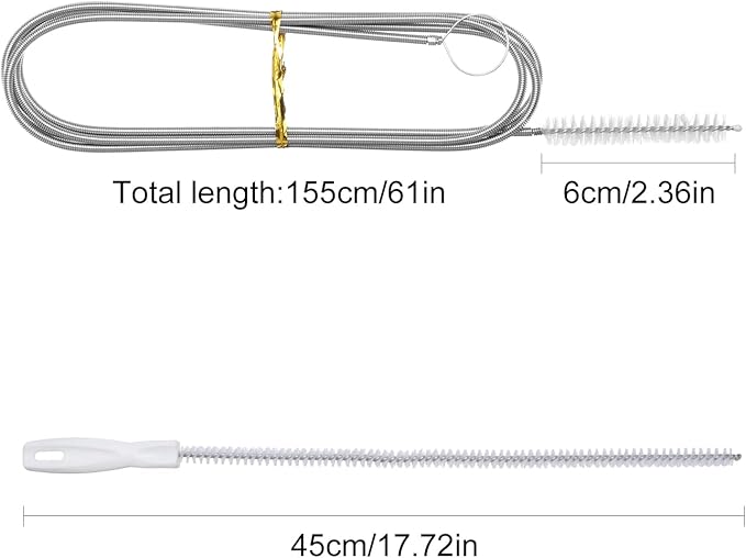 Ungfu Mall Sink Cleaning Brush and Refrigerator Scrub Brush Drain Snake Sink Unblocker Tool Sewer Cleaning Hook for Bath Plug, Fridge Cleaning and Unclogging Kit