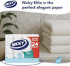 Nicky Elite Scented Toilet Tissue - 24 Rolls of White Toilet Paper, 3-ply, Talc Scent, Softness to The Skin, Enriched with Lotion, 100% FSC Certified Paper, Extra Value Pack