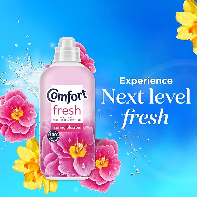 Comfort Fresh Spring Blossom Fabric Conditioner Softener with Motion-Activated Fragrance Technology 100 Days of Freshness 31 washes (930 ml)