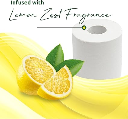 Phoenix Toilet Rolls – 45 Pack | 3 Ply Lemon Scented Toilet Paper | Bulk Buy, Soft, Quilted, Sustainably Sourced, Eco- Friendly Luxury Bathroom Tissue