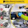 Aongray Drill Brush Attachment Set, 22pcs 1/4in Power Cleaning Brush with Scrub Pads + Extend Long Attachment, Scrubbing Brush for Cleaning Bathroom, Tile, Carpet, Grout, Car Wheels, Kitchen