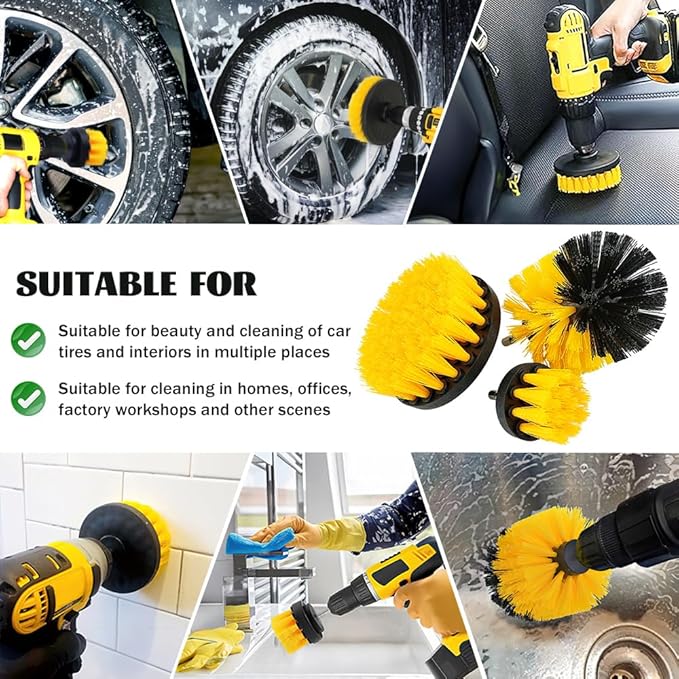 LyriFine Electric Cleaning Brush, Upgraded Full-Body IPX7 Waterproof Electric Spin Scrubber UK, 7 Heads, Long Handle & Dual Speed Electric Brush for Cleaning, Shower Cleaner for Bathroom Floor Tile