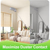 Fogray Extendable Feather Duster, Bendable Microfiber Long Handled with Extra Telescopic Extending Pole and Soft Silicone Cap, Washable Duster for Cleaning Roof, High Ceiling Fan, Blinds, Cobweb