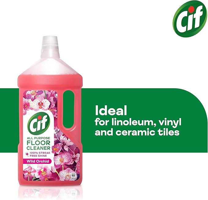 Cif Wild Orchid Floor Cleaner residue-free surface cleaner for linoleum, vinyl and ceramic tiles 950 ml