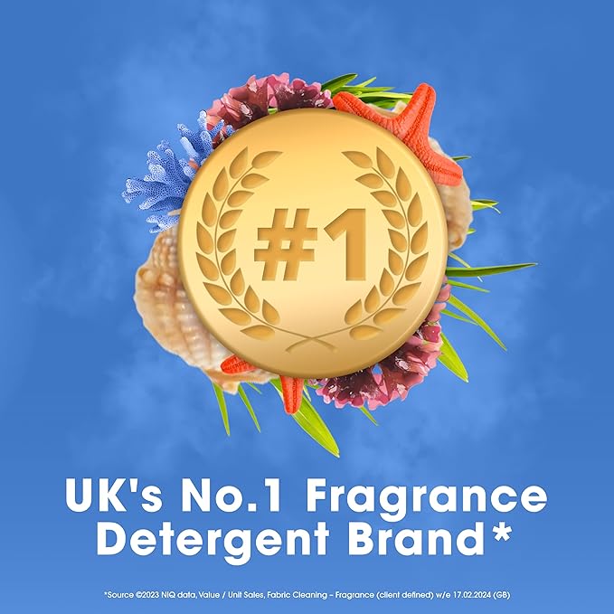 Surf Deep Sea Laundry Washing Liquid 300 washes with a joy-infused fragrance with natural essential oils lasting up to 12 hours in wear Detergent for brilliantly clean results (5x 1.62 L)