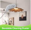 Fogray Extendable Feather Duster, Bendable Microfiber Long Handled with Extra Telescopic Extending Pole and Soft Silicone Cap, Washable Duster for Cleaning Roof, High Ceiling Fan, Blinds, Cobweb