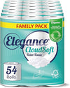 Elegance Cloud Soft Toilet Roll - Bulk Buy Pack of 54 Rolls - Soft, 2-Ply, Recycled, Eco-Friendly, UK Manufactured