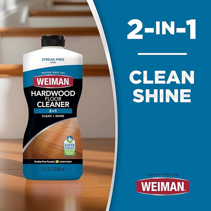 Weiman Hardwood Floor Cleaner and Polish - Restorer Combo - Wood Floor Cleaner - 2 Pack
