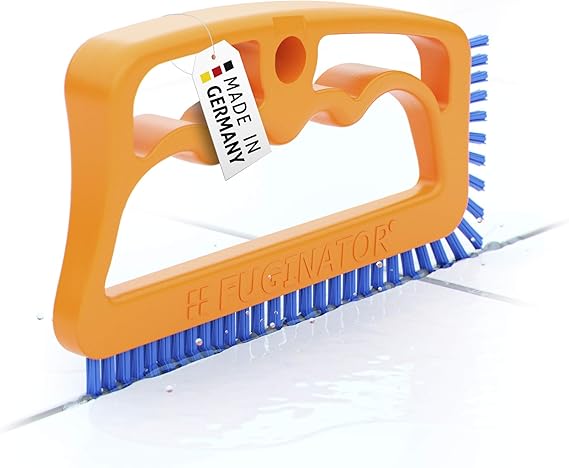 Fuginator tile joint brush orange/blue - innovative grout brush for cleaning joints in bathroom, kitchen & household removes mould superficially