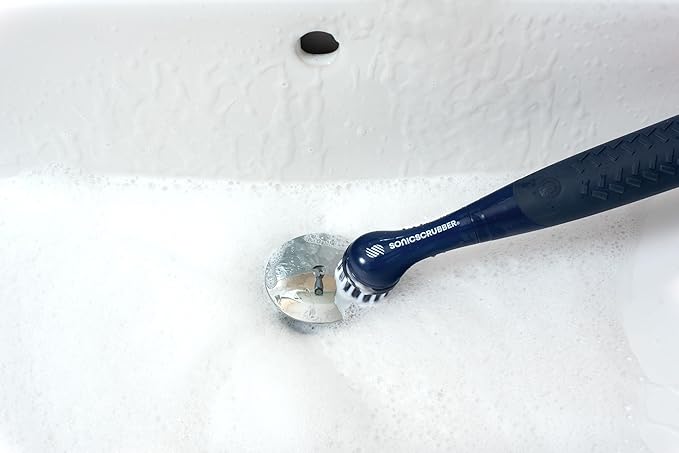 NEW Rechargeable SonicScrubber - Rechargeable Electric Scrubbing Brush - Cordless Cleaning Tool - 3hr Battery - Homes, Kitchens, Bathrooms, Footwear & More - USB Charging Cable + 4 Brush Heads