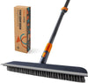 CLEANHOME Floor Scrubbing Brush with Squeegee/Handle,2-1 Bathroom Tile Cleaning Brush.Suitable for Cleaning Floors, Corner Gap, Patios,Indoor,Living Rooms, Swimming Pool .etc.