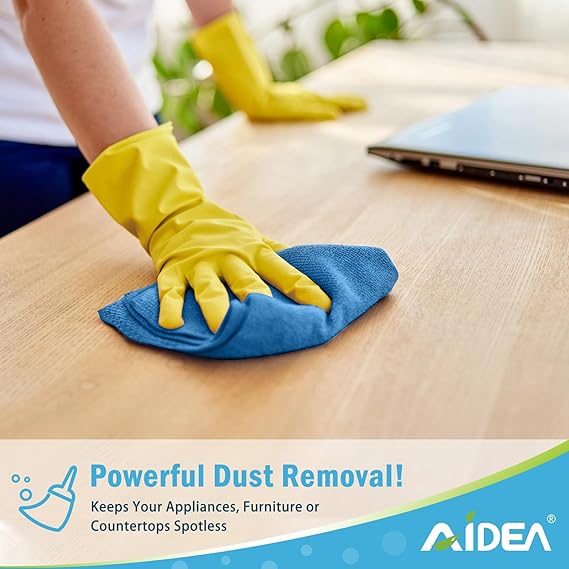 AIDEA Microfibre Cloth Pack of 8, Multifunctional Reusable Cleaning Cloths, Lint Free Streak Free Washable Cloth Duster for House, Kitchen, Car, Motorbike, Windows 30 x 30 cm