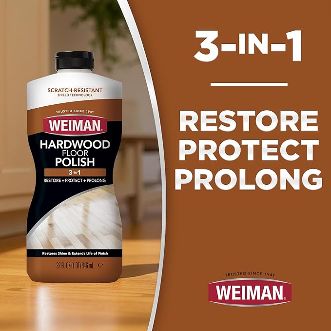 Weiman Hardwood Floor Cleaner and Polish - Restorer Combo - Wood Floor Cleaner - 2 Pack