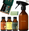 Purdy & Figg | Counter Clean Mixed Starter Kit | All Natural Gentle Non Toxic Organic Essential Oils Multipurpose Cleaner | Citrus Floral Vetiver | Home Kitchen Countertop