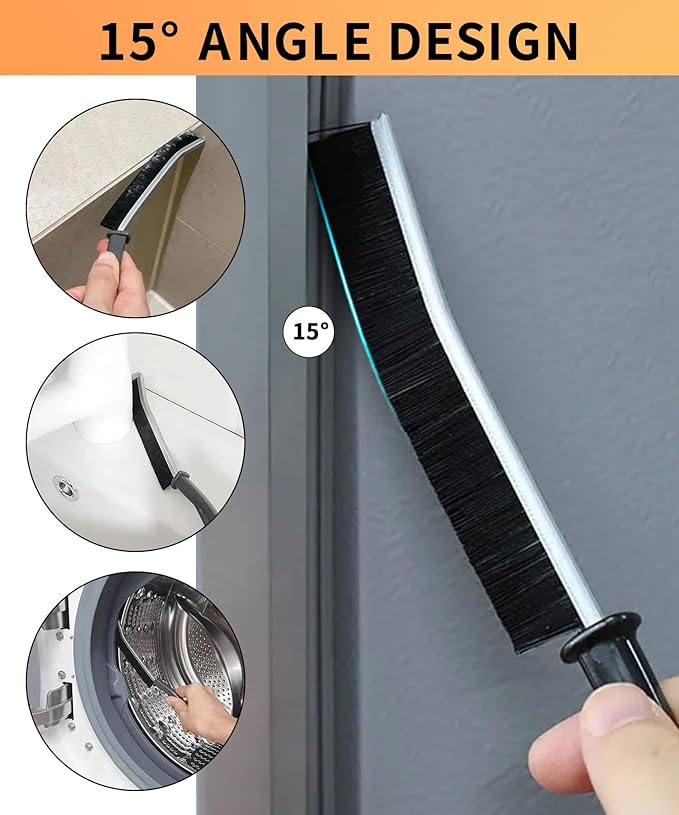 Uoking 8 Pcs Cleaning Tool Set - 3Pcs Crevice Cleaning Brush, Groove Gap Cleaning Brush, 3Pcs Stainless Steel Brass Nylon Brush with 2Pcs Oven Cleaning Tool Non-Scratch for Home Kitchen Cleaning