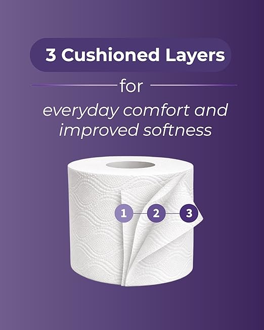 Phoenix Toilet Rolls – 60 Pack | 3 Ply Lavender Scented Toilet Paper | Bulk Buy, Soft, Quilted, Sustainably Sourced, Eco- Friendly Luxury Bathroom Tissue